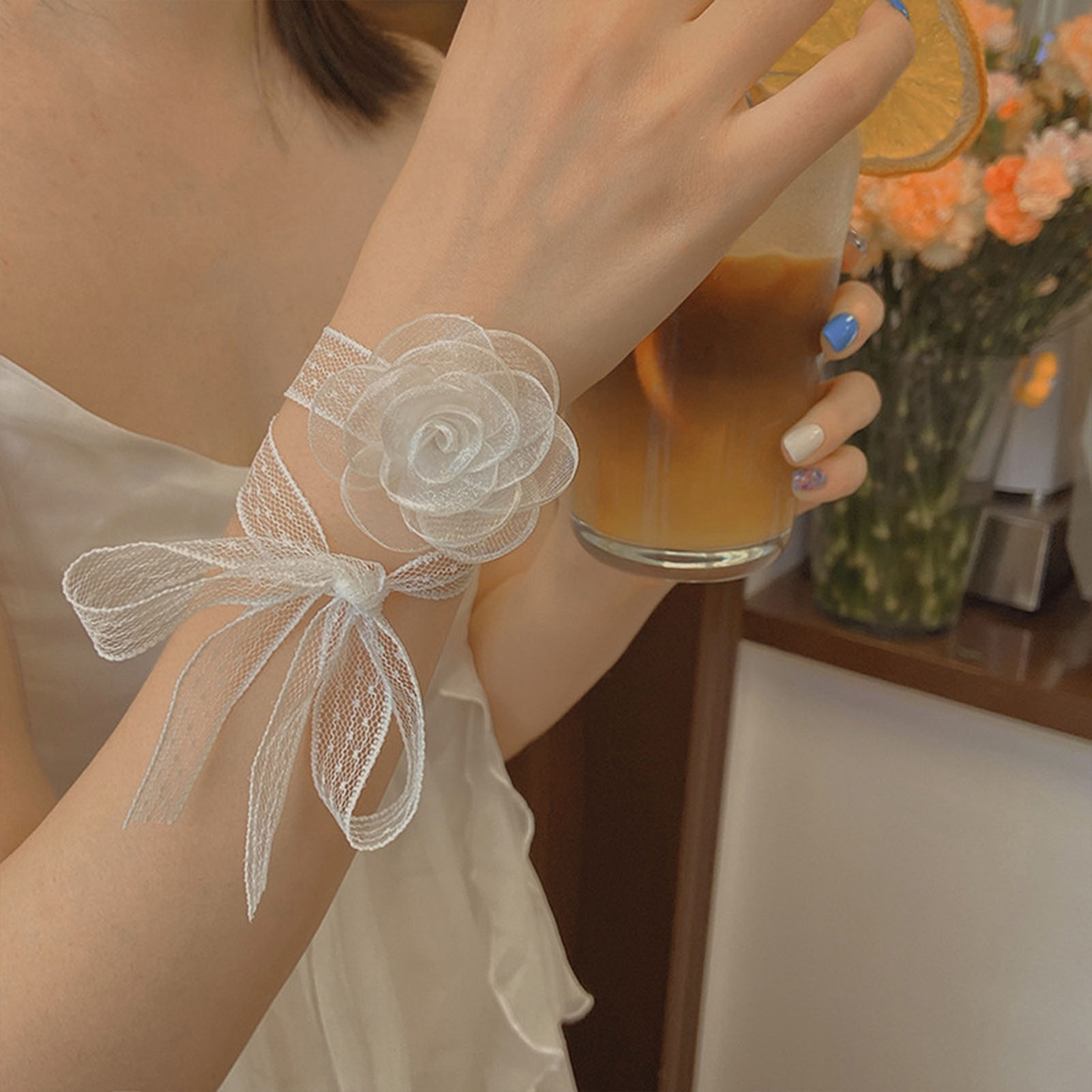 Lace Ribbon Trim - Кружевная повязка на голову с лентой