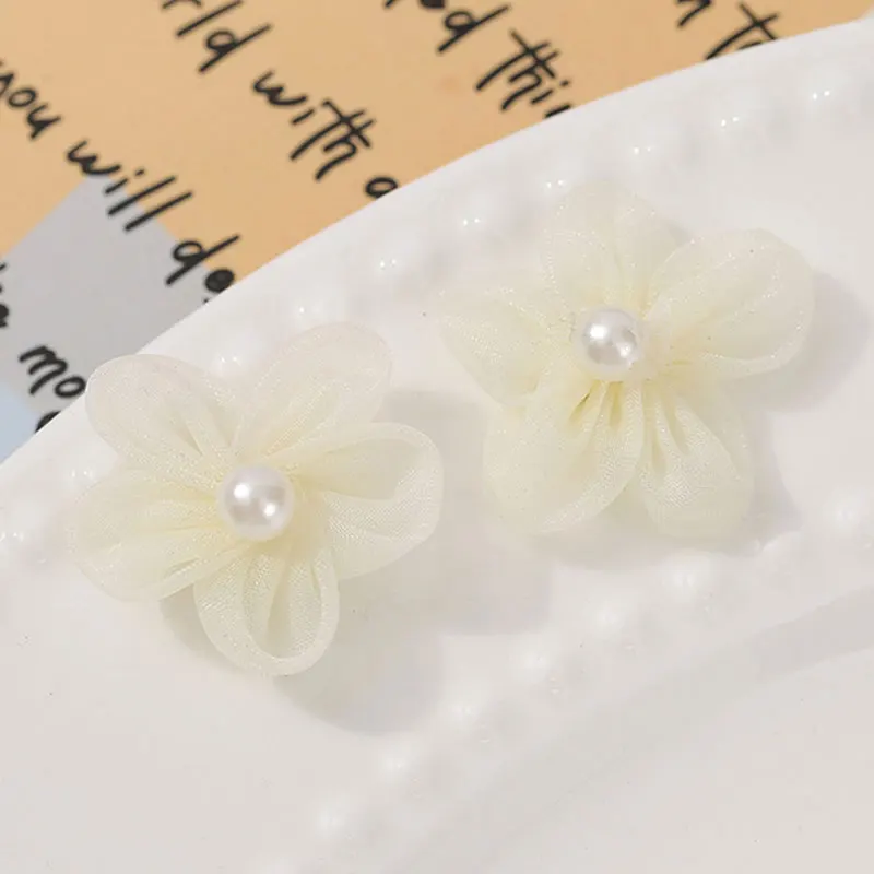 Applique Patch Flower - 100 шт., жемчужная пряжа, цветочные аппликации,