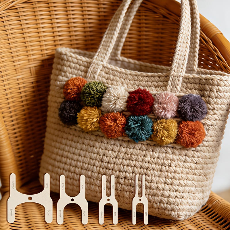 Pom Pom Maker Tool - Набор из 4 деревянных инструментов для