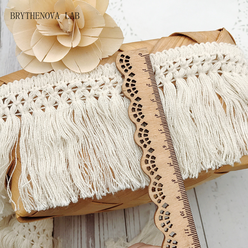 10 ярдов/лот, бежевая хлопкова – обзор и цена Fringe Ribbon Sewing
