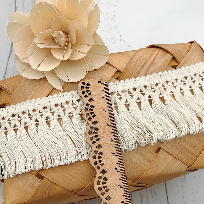 10 ярдов/лот, бежевая хлопкова – обзор и цена Fringe Ribbon Sewing