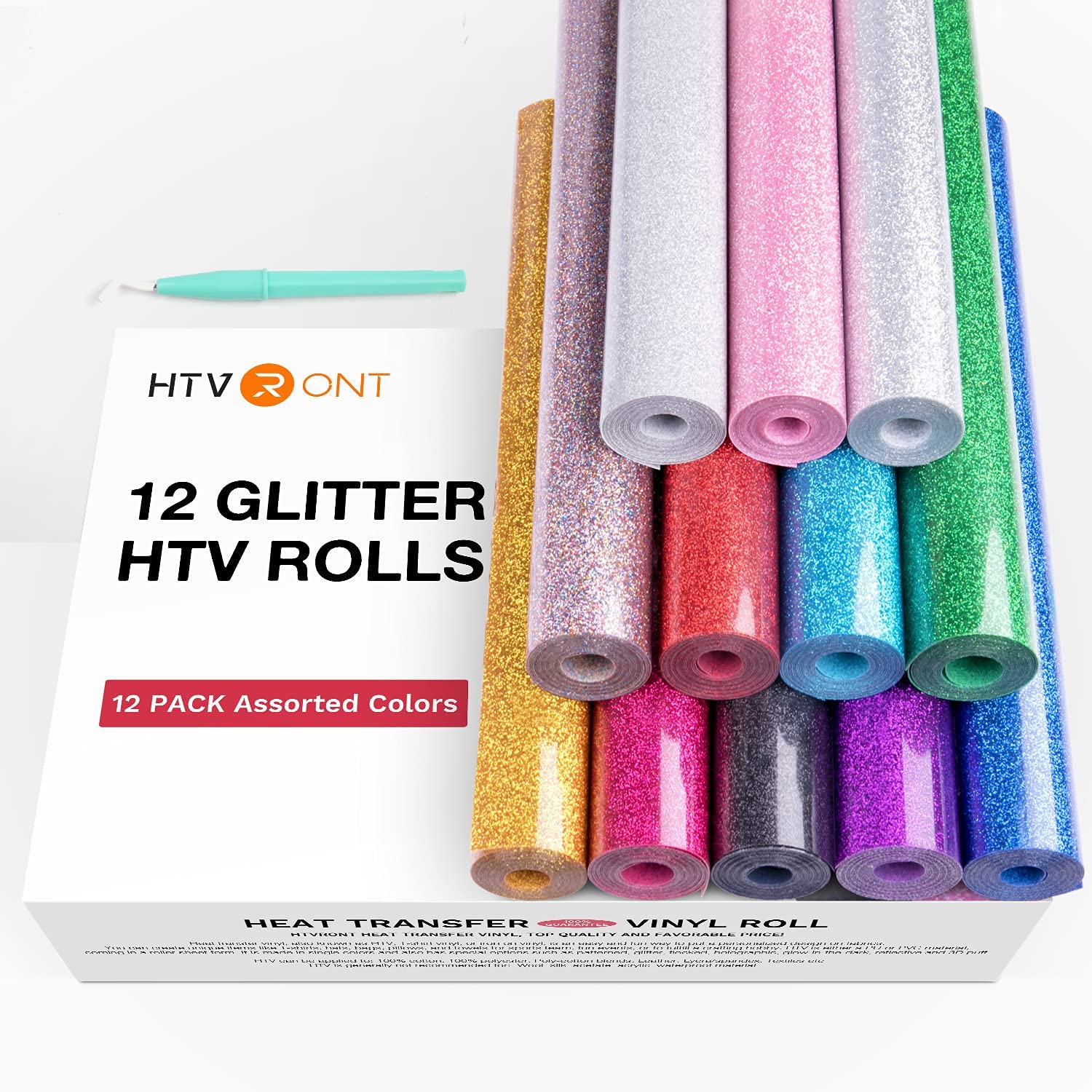 HTVRONT 12 рулонов блестящей т – обзор и цена Glitter Vinyl Roll