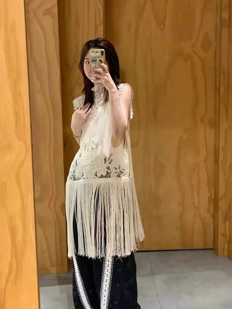 Женская блузка во французском  – обзор и цена Tassel Fringe Trim